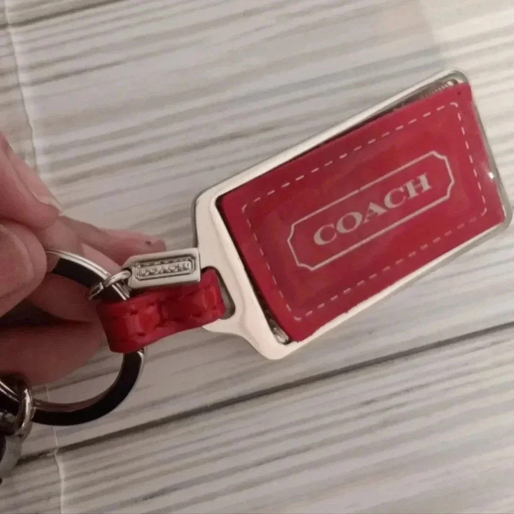 Coach Red pattent  tag Keychain Accessorie